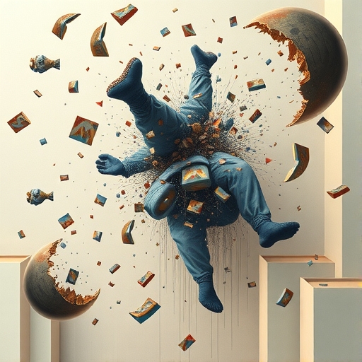 Visual metaphor of meaning breaking apart