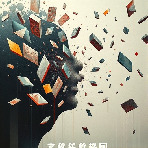 A visual metaphor of QT where meaning breaks apart and then comes back together, in the style of flux sch_nell.